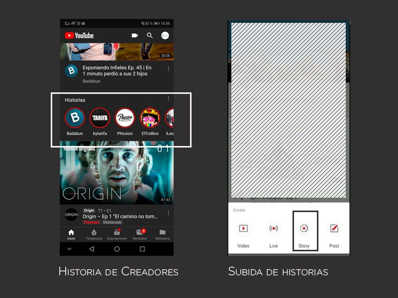 Historias de YouTube