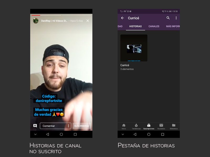 YouTube Stories